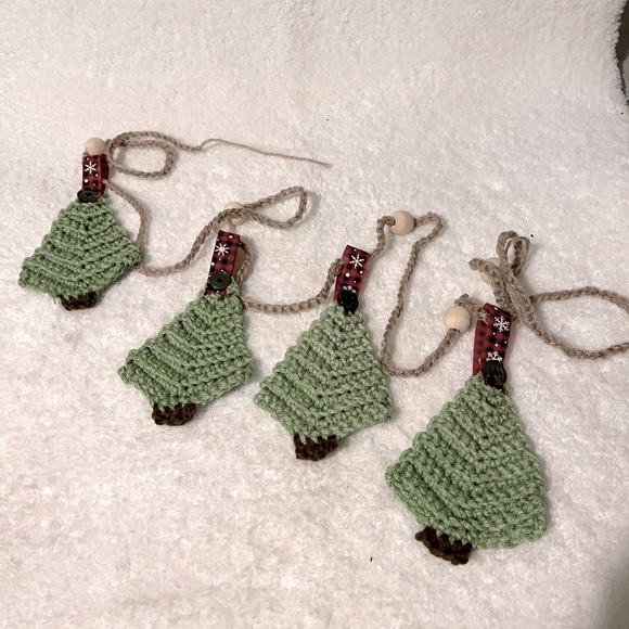 Crochet Christmas trees ornaments garlands